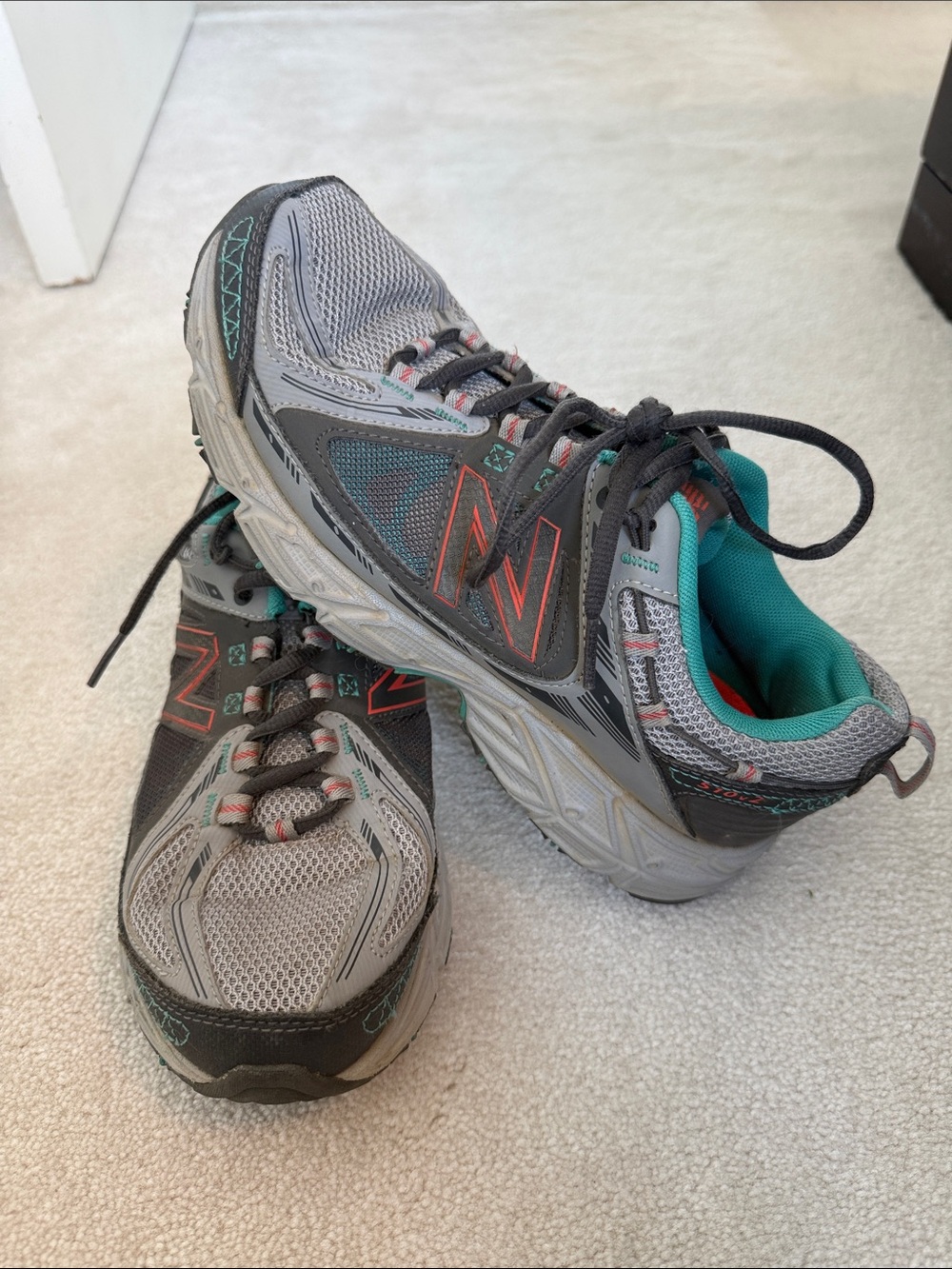 New Balance Gray with Teal & Orange Accent Athletic Sneakers